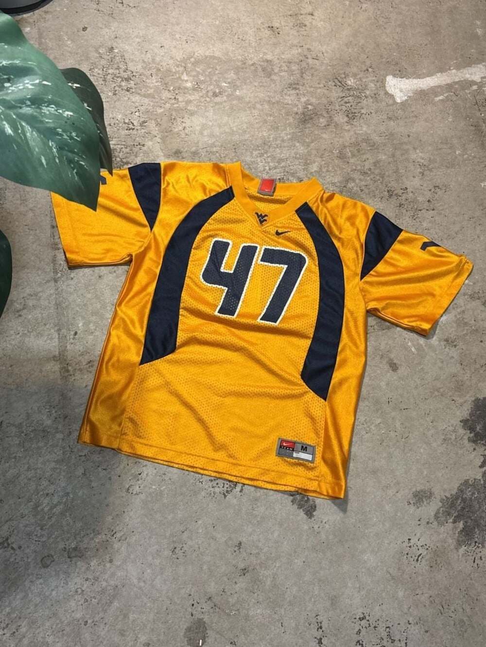 West Virginia Mountaineers Nike Team Gold Football Jersey Number 47